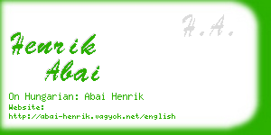 henrik abai business card